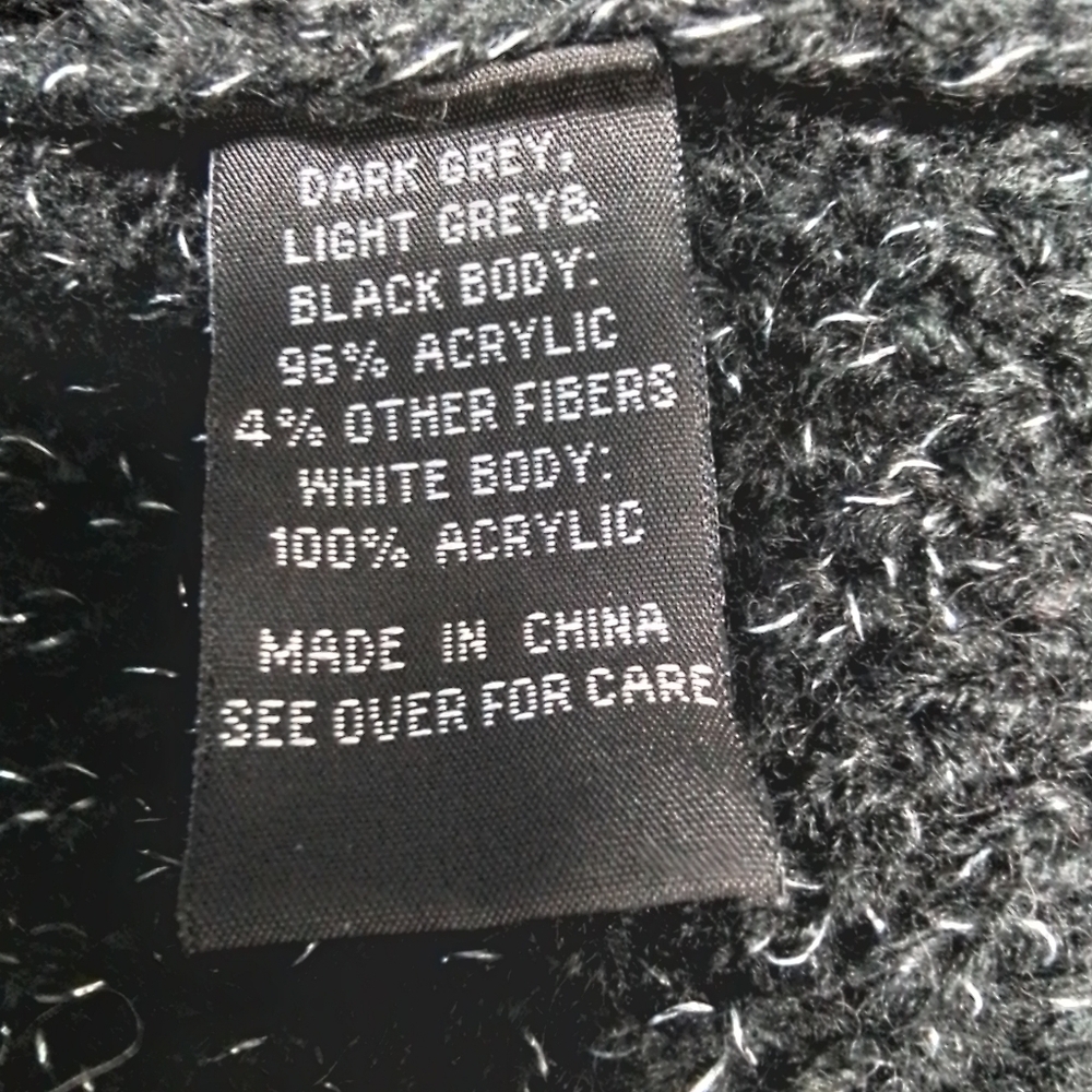 by & by black gray white cozy knit sweater with cowl collar ne - Picture 8 of 10